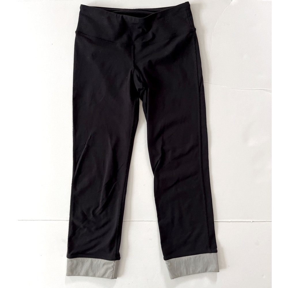 Splits59 Leggings Women Size XS Black Cropped Mesh Cuff Detail Low Rise Stretch